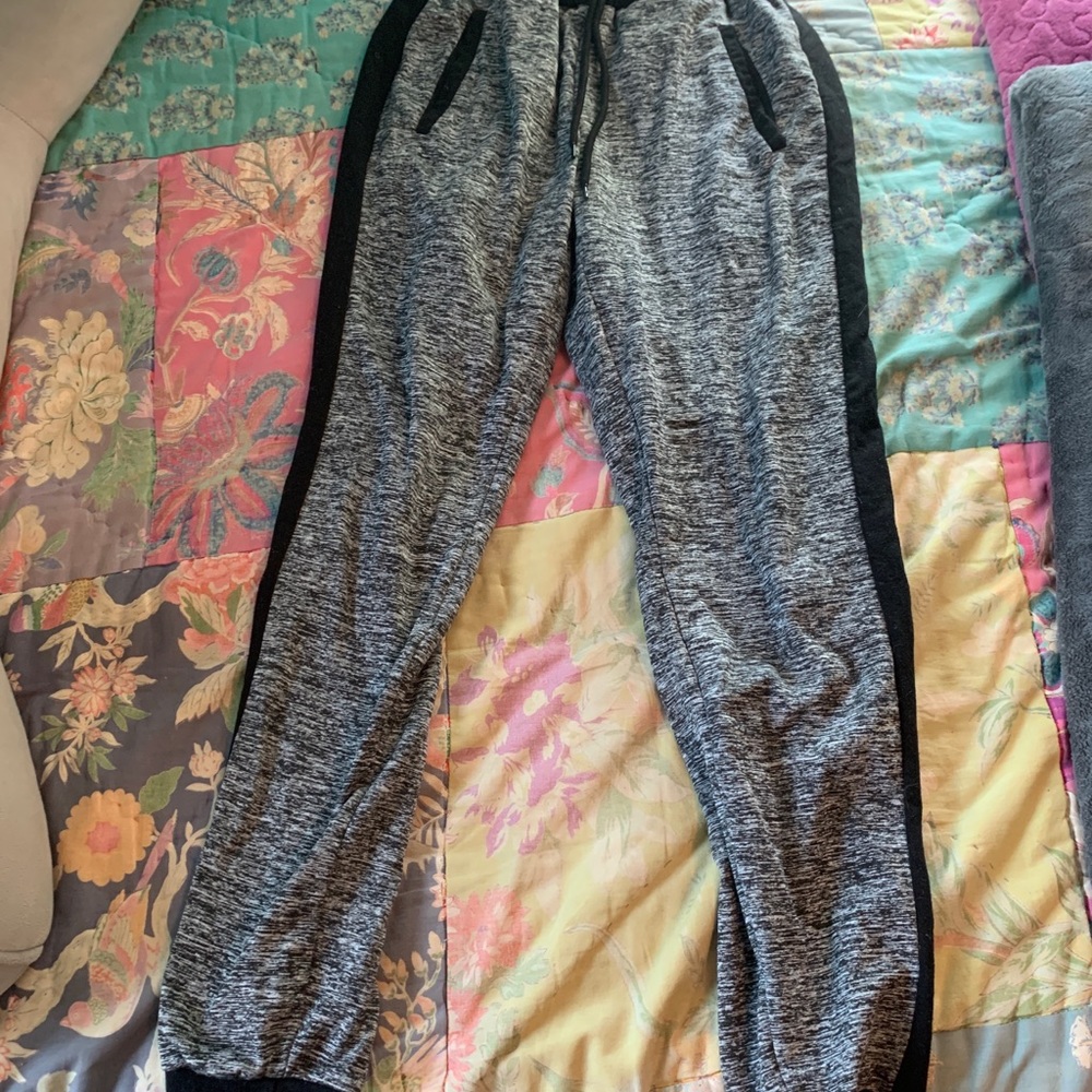 Grey and black joggers